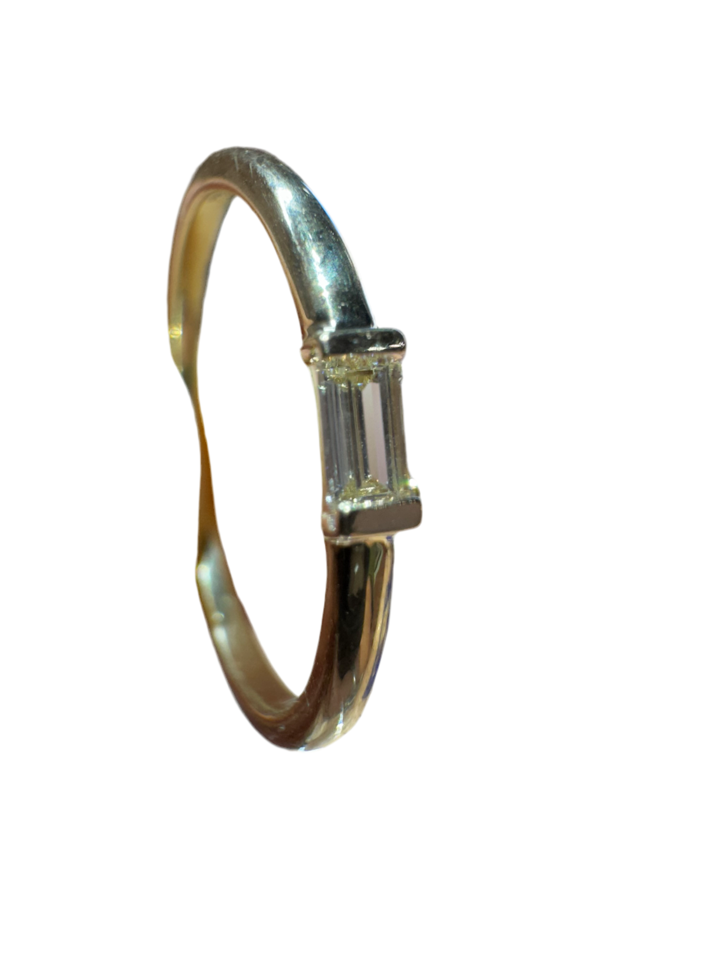 14k yellow Single baguette channel band