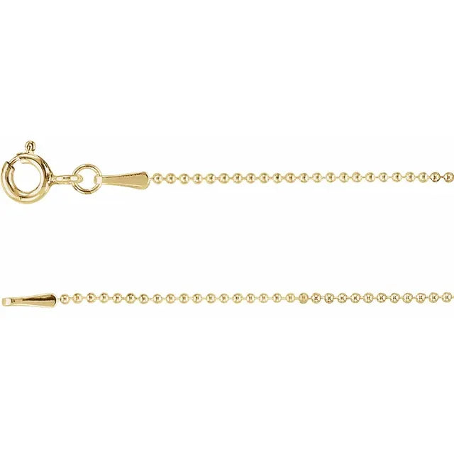 14K Yellow Bead Chain 16"