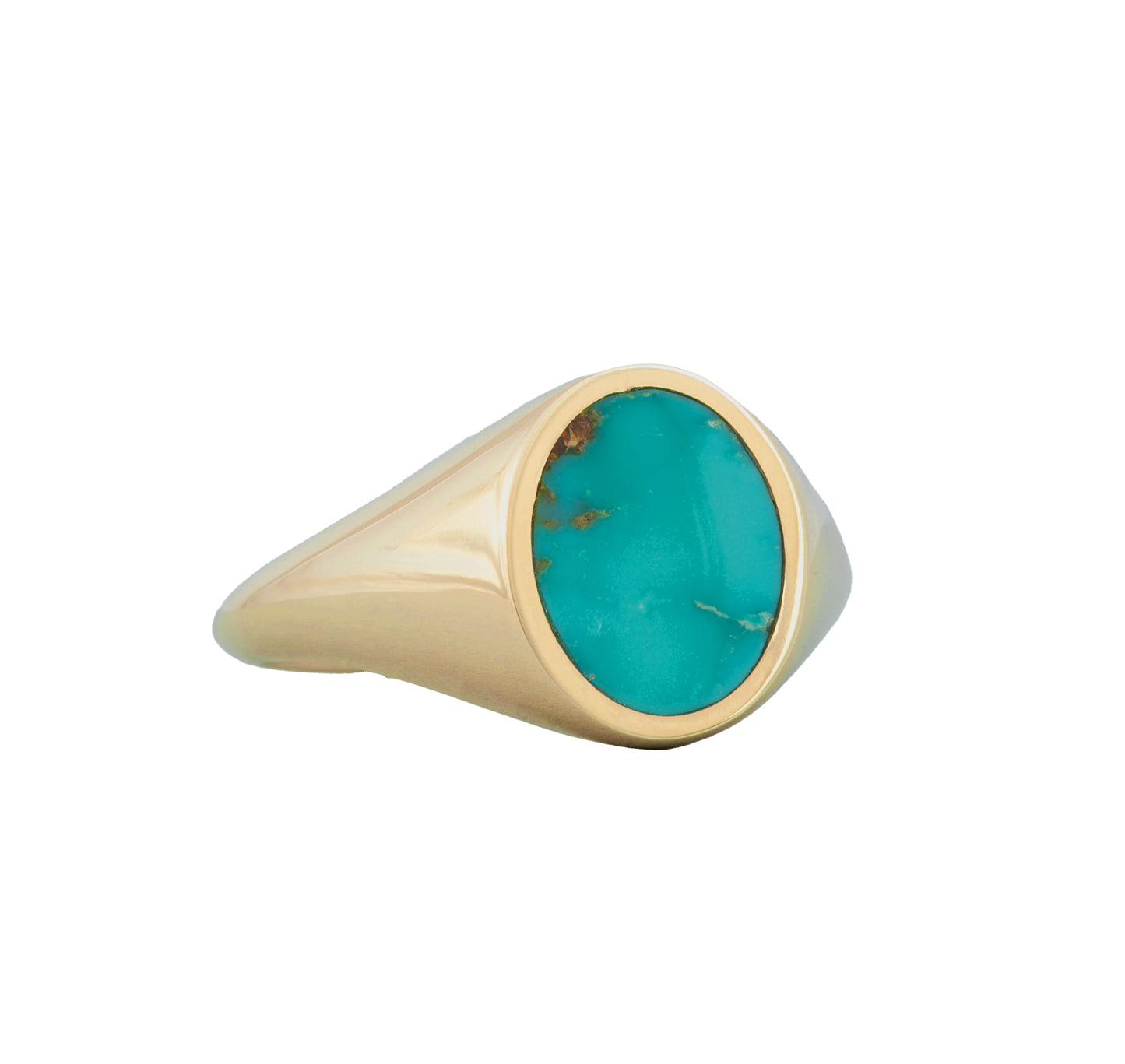 14k Yellow Gold Turquoise Signet Ring