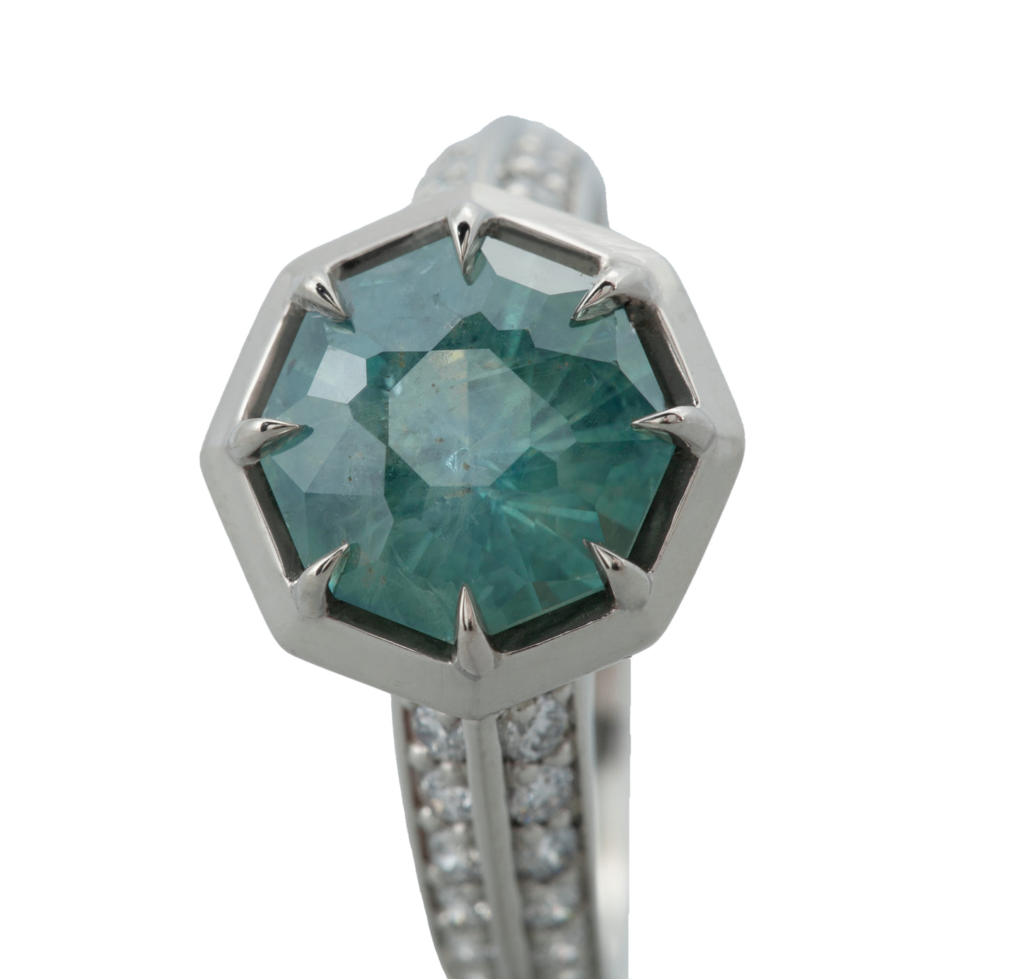 3.28ct Teal Octagon Lucille Ring