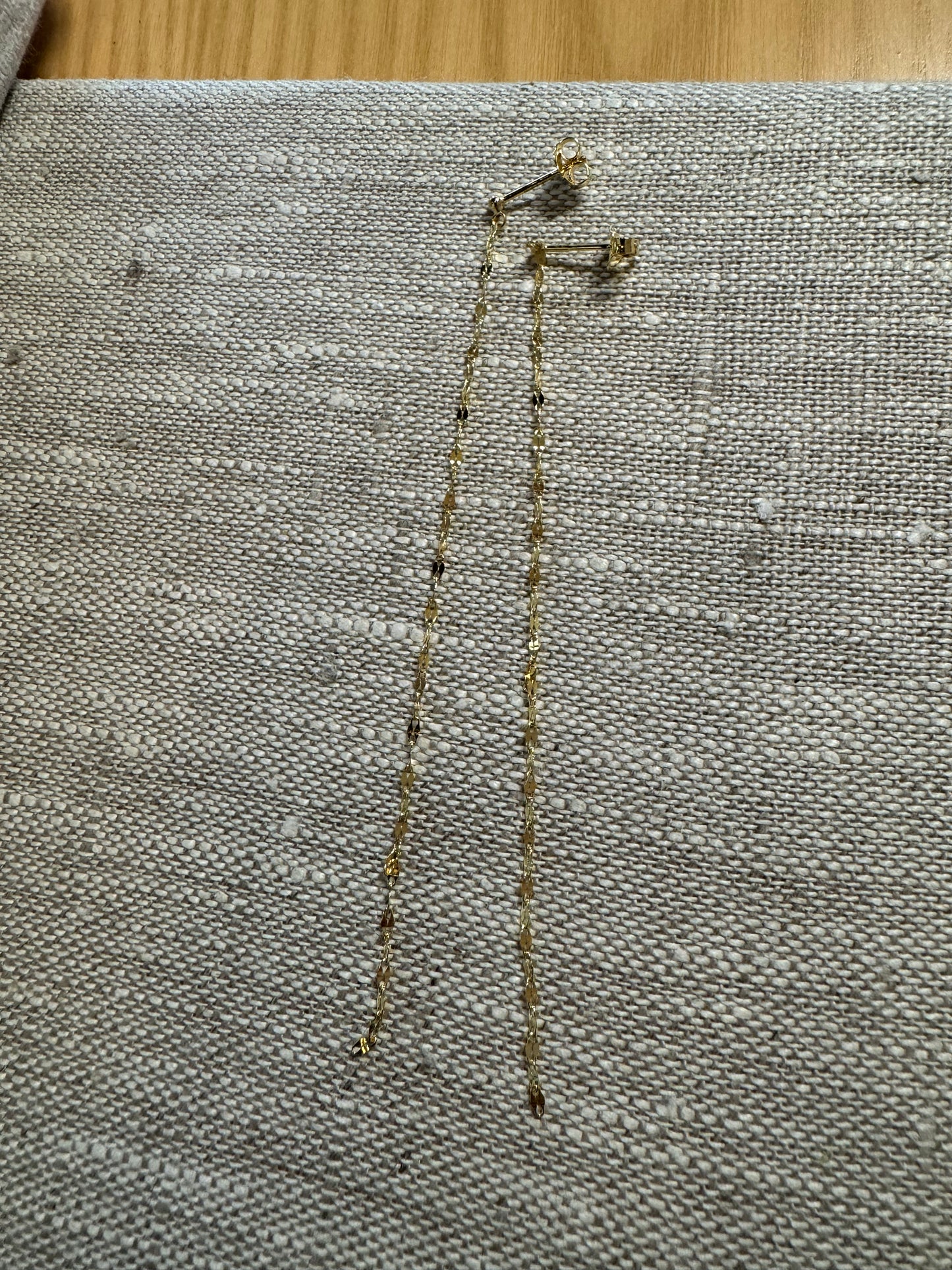 14K Yellow Hammered Forzentina Drop Earrings