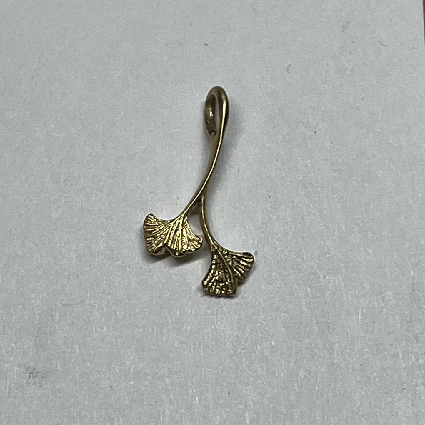 Gold Gingko Leaf Pendant