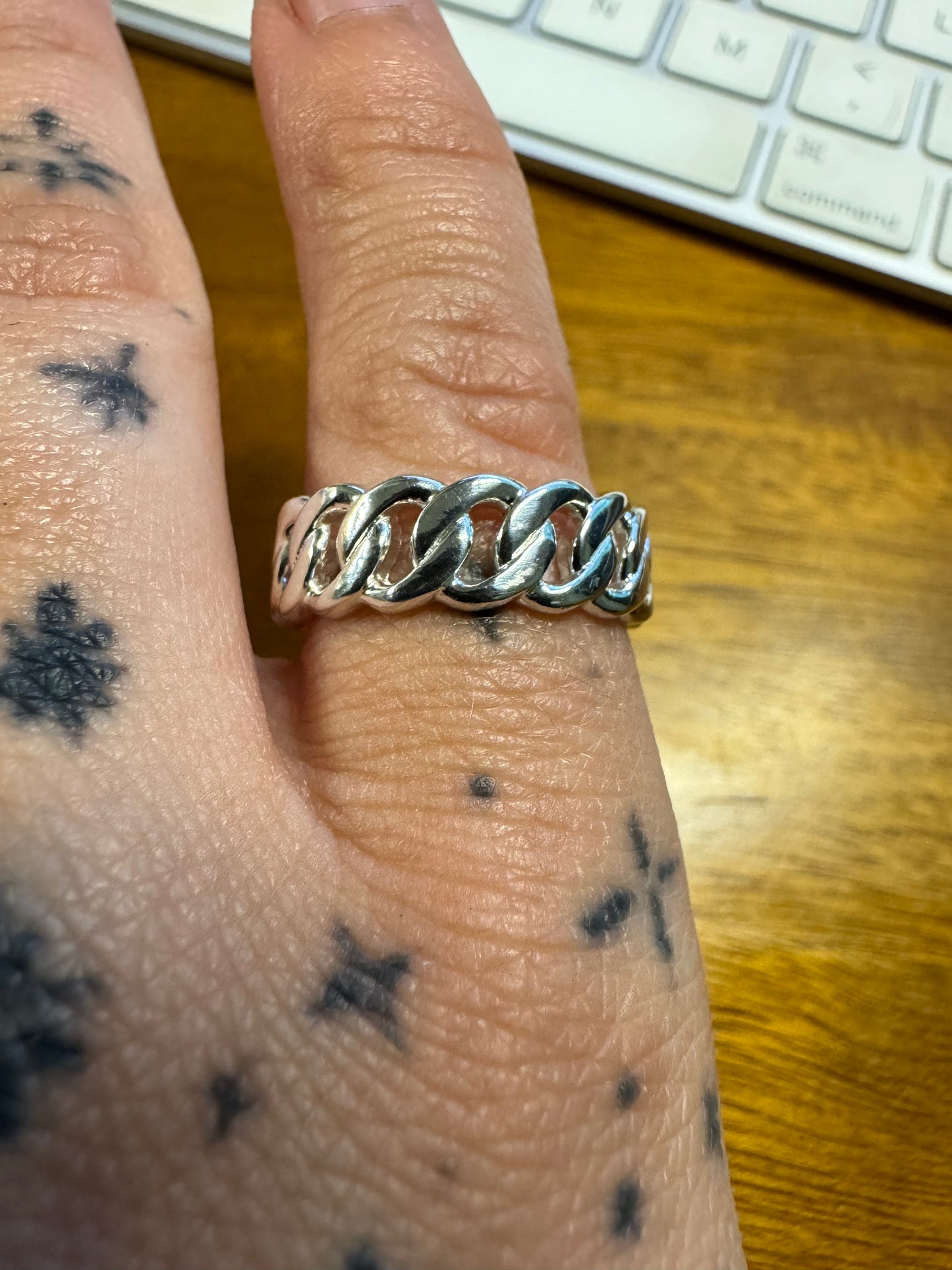 Sterling Silver Big Chainlink Ring