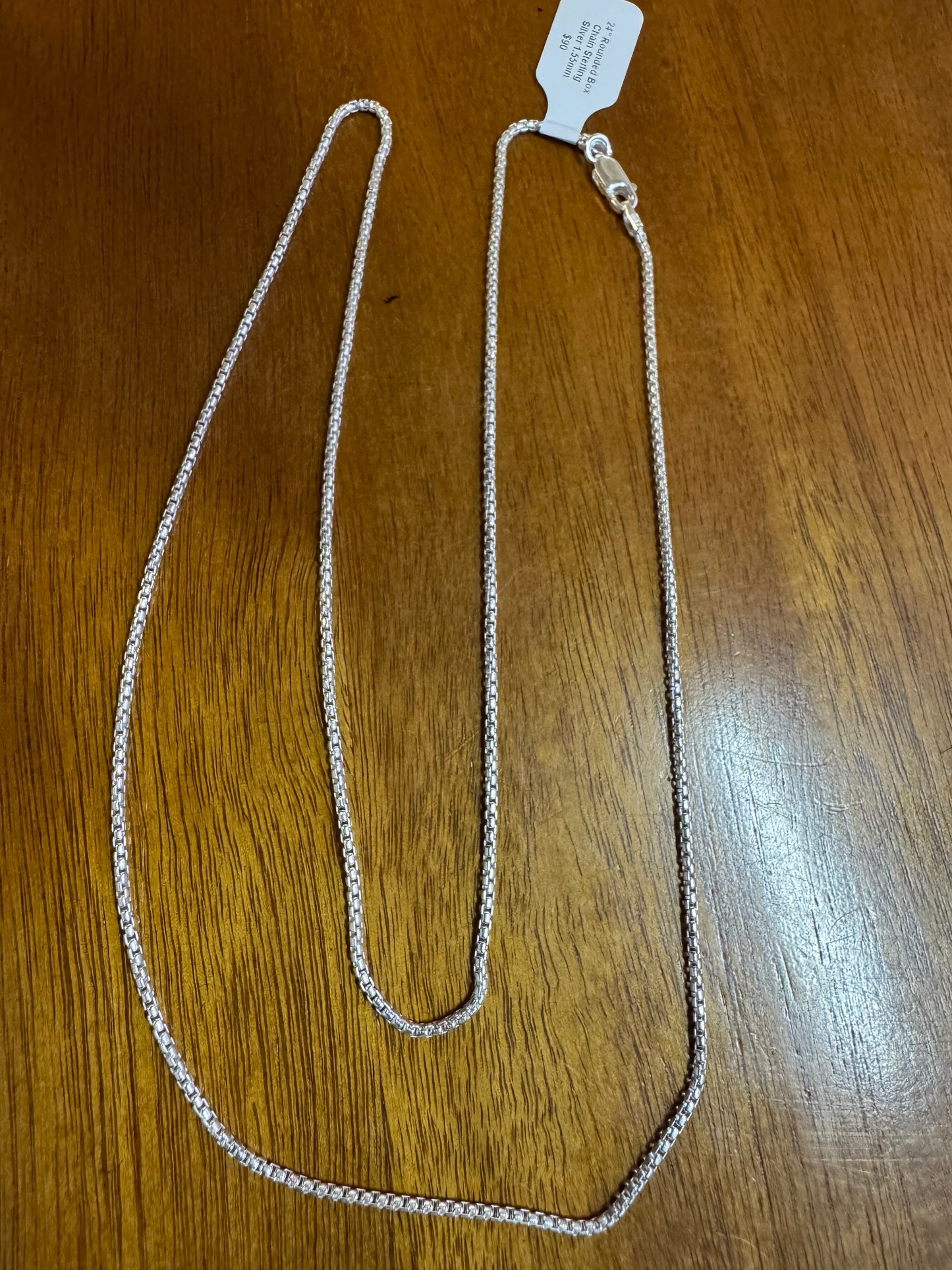 24" Rounded Box Chain SS 1.55mm