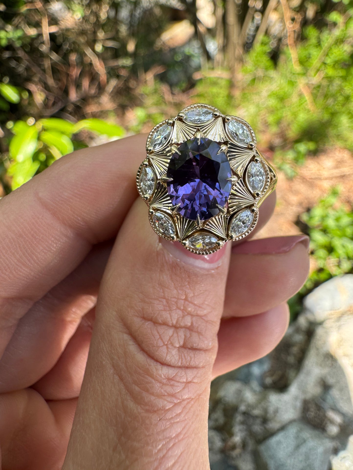 OOAK 1.96ct Purple Oval Sapphire Ring