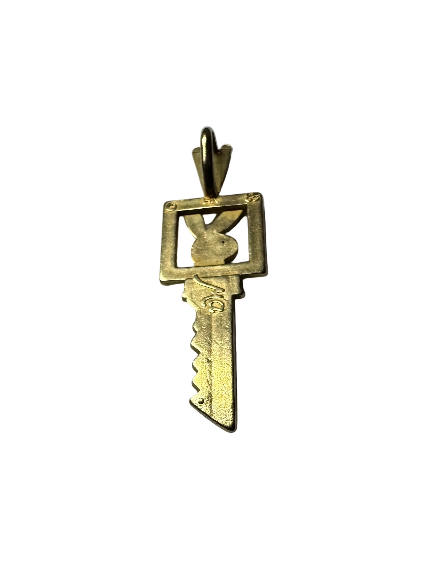 Vintage 1980s Playboy Bunny Key Charm 14K Yellow Gold