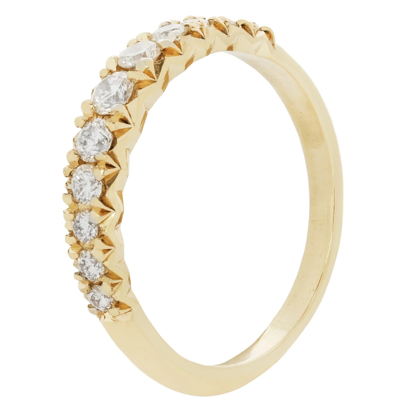 White Diamond Bateau Band 14K Yellow Gold - Kima