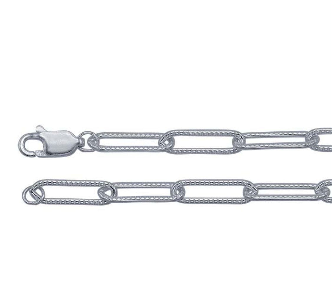 20" SS Elongated Oval Cable Chain 3.8mm