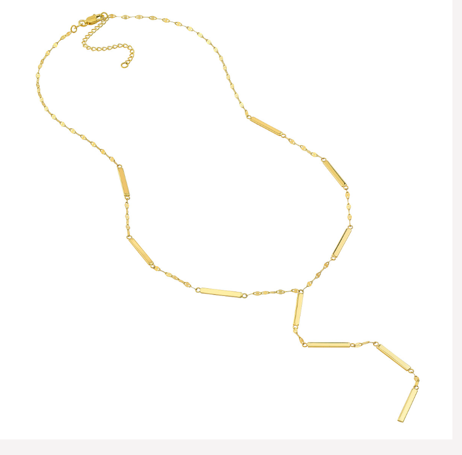 14K Yellow Gold Lariat & Forzentina Chain 18”