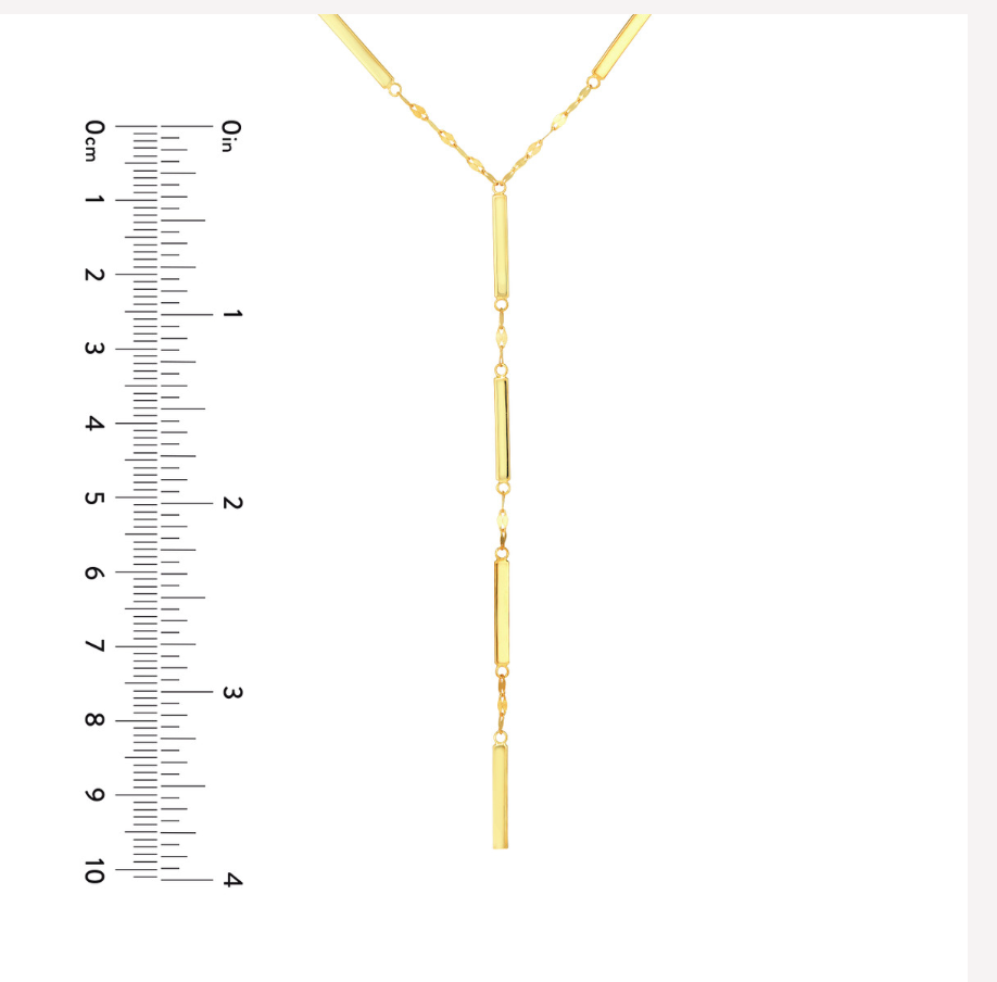 14K Yellow Gold Lariat & Forzentina Chain 18”