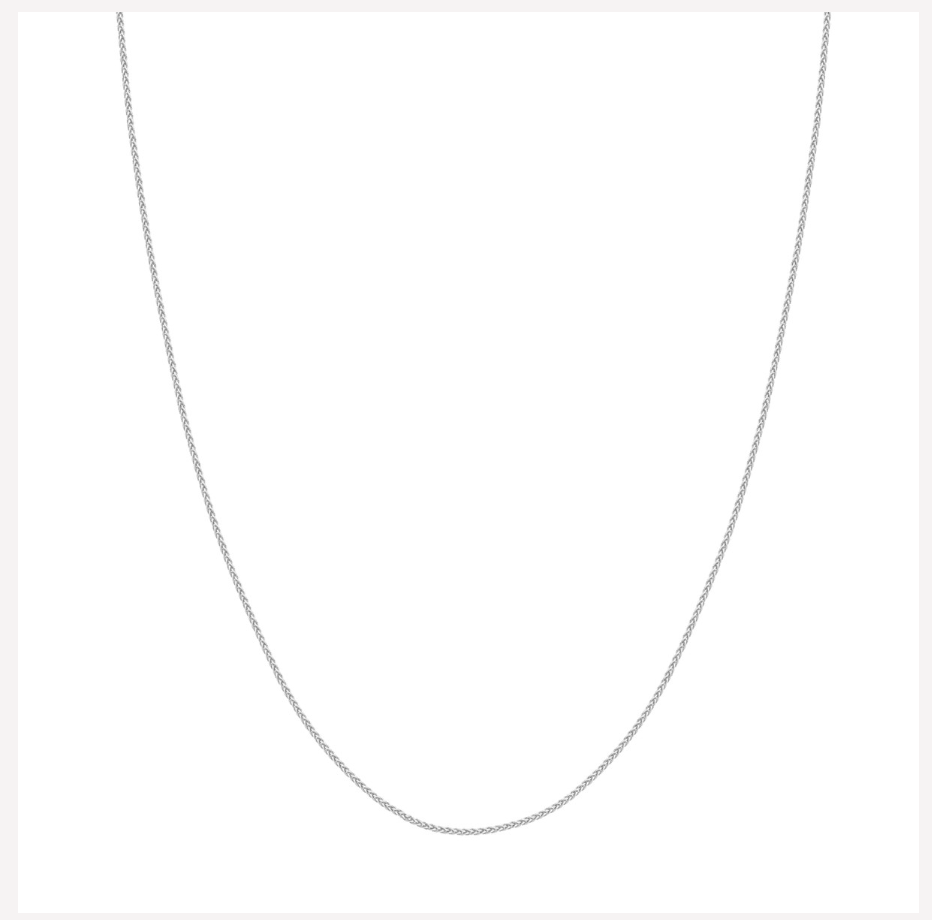 16" 1.05mm Wheat Chain 10K White Gold