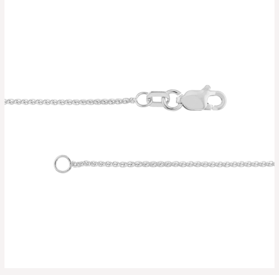 16" 1.05mm Wheat Chain 10K White Gold