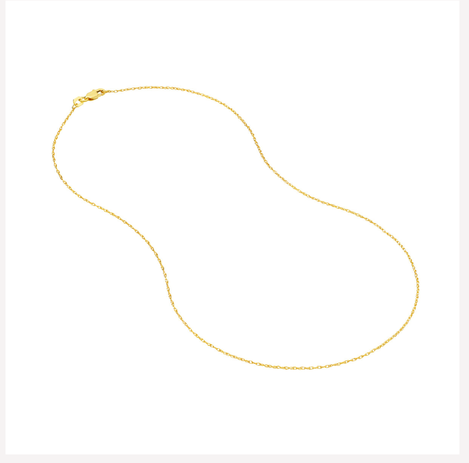 18" 0.95mm Rope Chain 14k Yellow