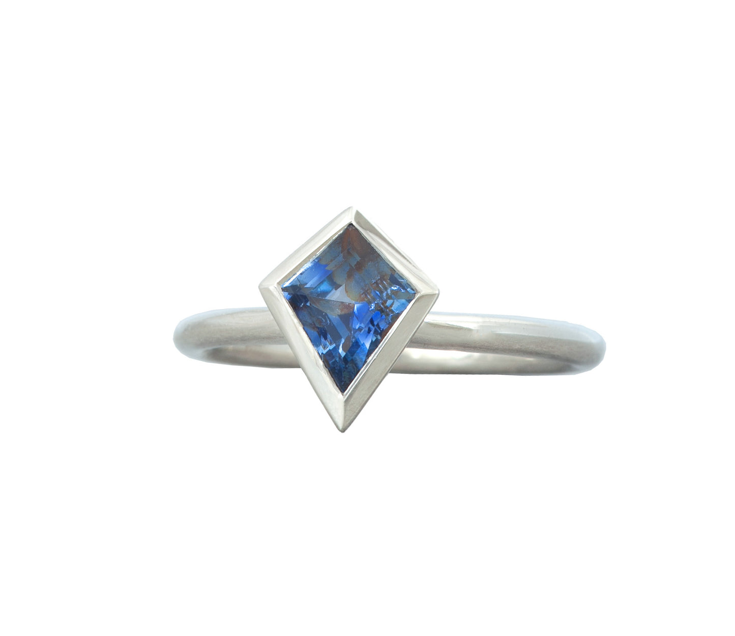 14k White Gold Bi Color Kite Sapphire Patience Ring