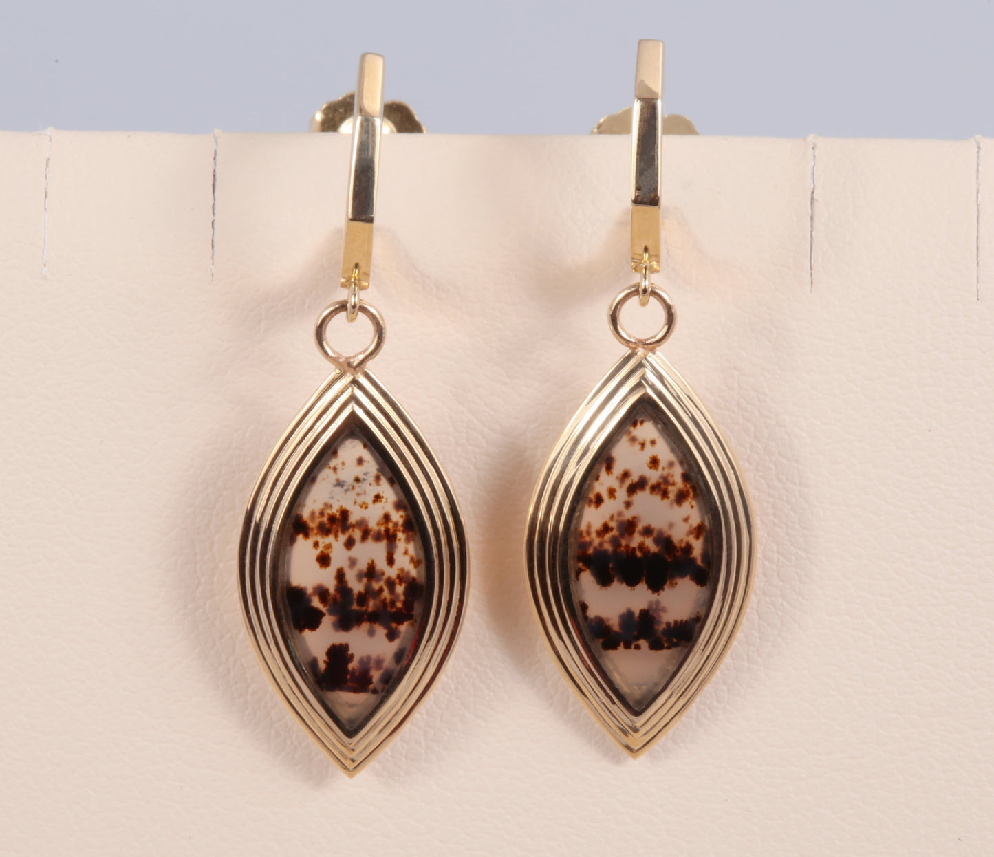 14k Yellow Gold Montana Agate Helios Earrings
