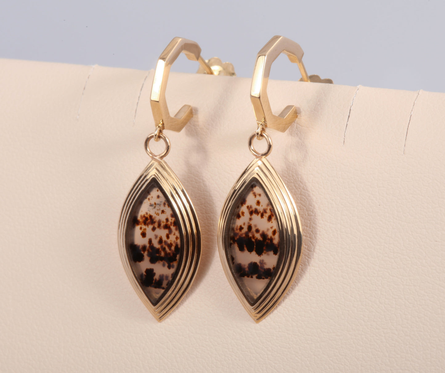 14k Yellow Gold Montana Agate Helios Earrings