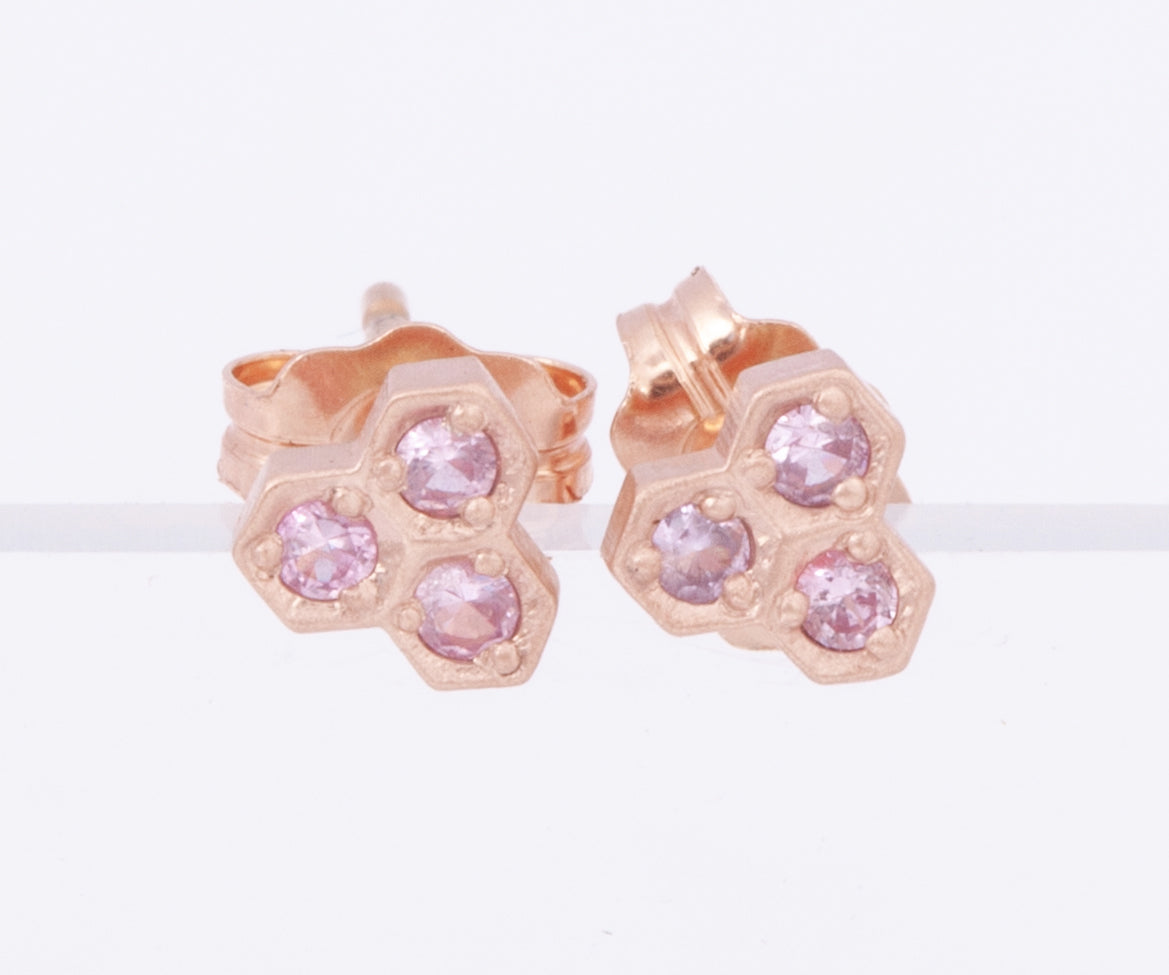 Honeycomb Studs with Stones
