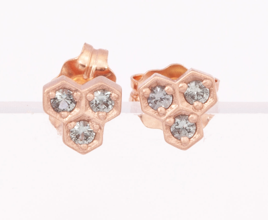 Honeycomb Studs with Stones