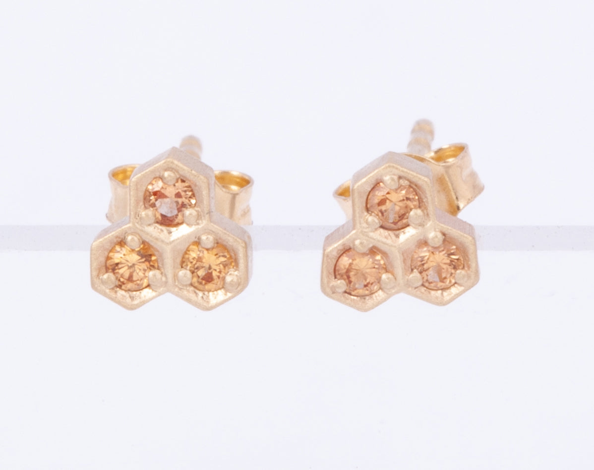 Honeycomb Studs with Stones
