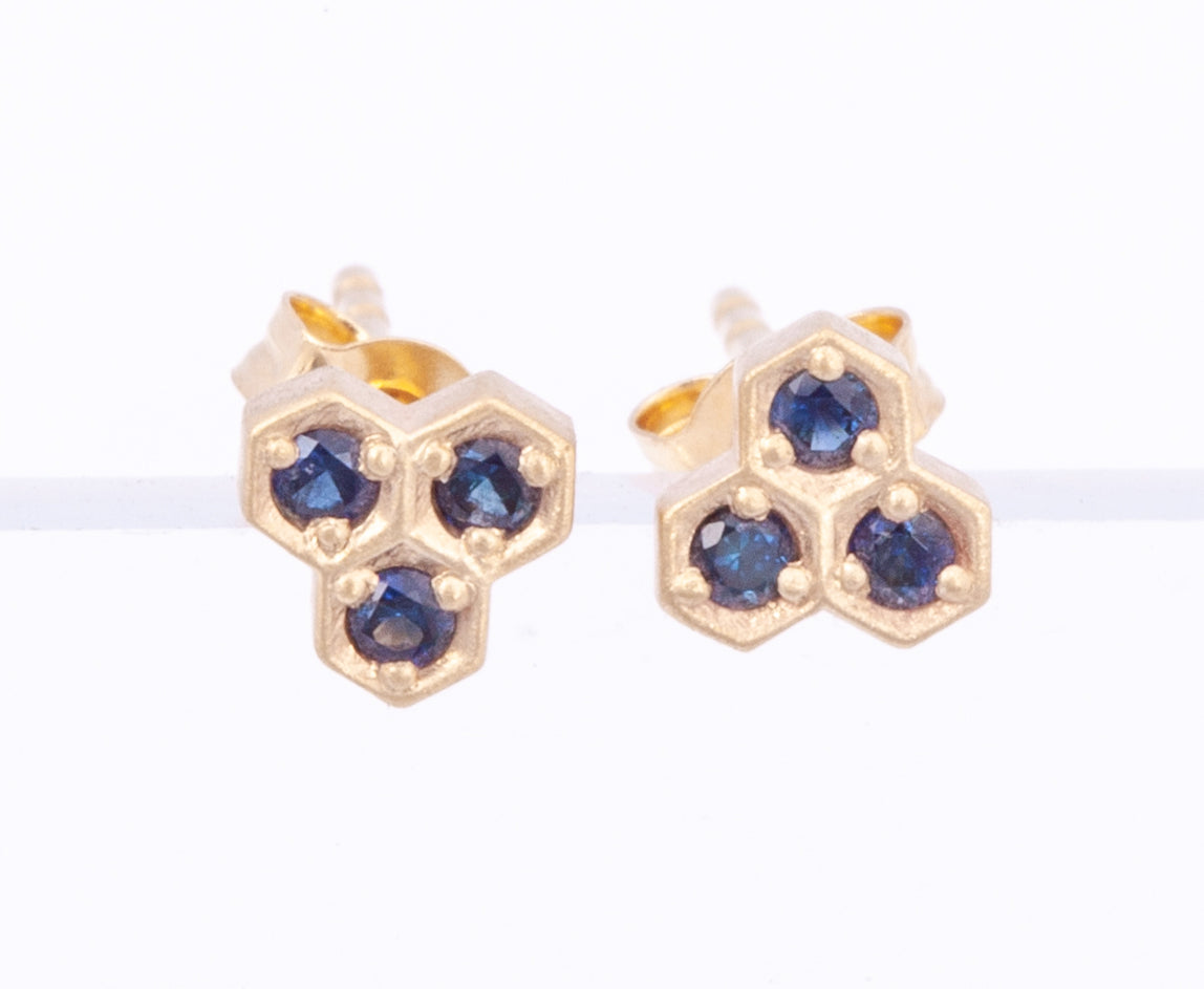 Honeycomb Studs with Stones