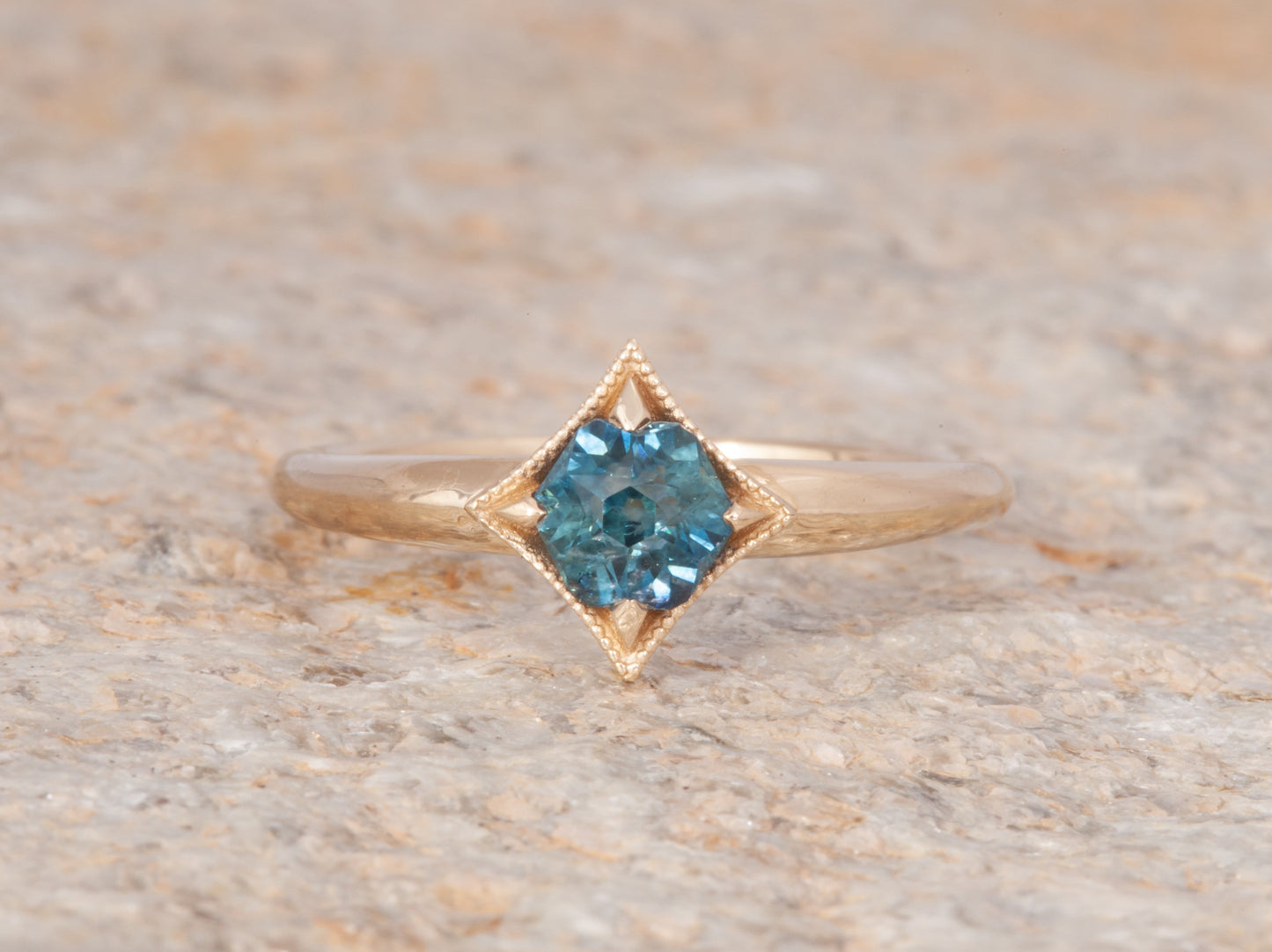 .98ct Teal Madagascar Sapphire Little Snack Ring