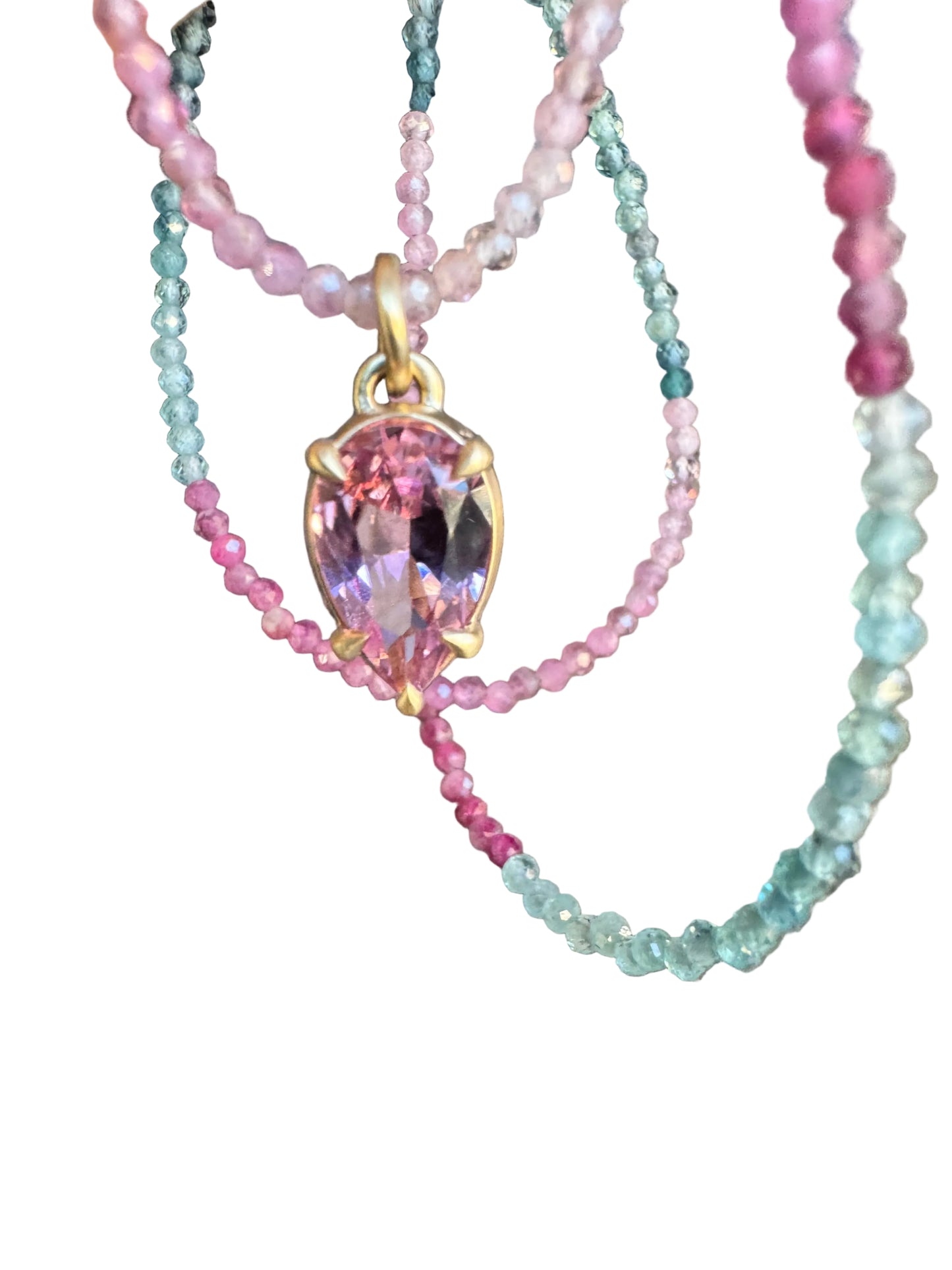 14k Yellow Gold 1.72ct Himalaya Mine (CA) Pink Tourmaline Pendant