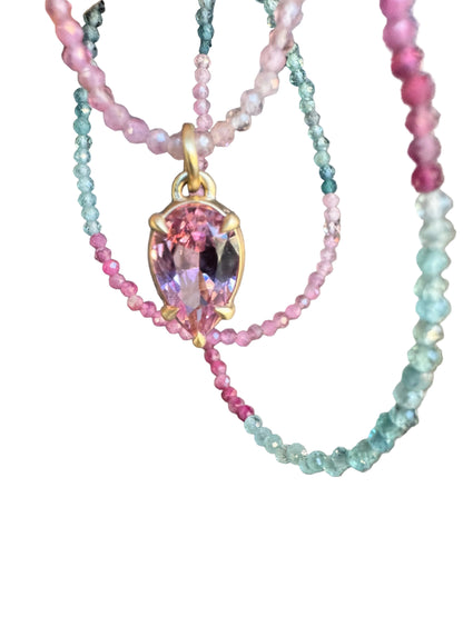 14k Yellow Gold 1.72ct Himalaya Mine (CA) Pink Tourmaline Pendant