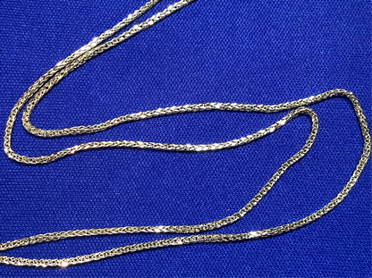 18” 14k yellow gold square wheat chain 1.25mm