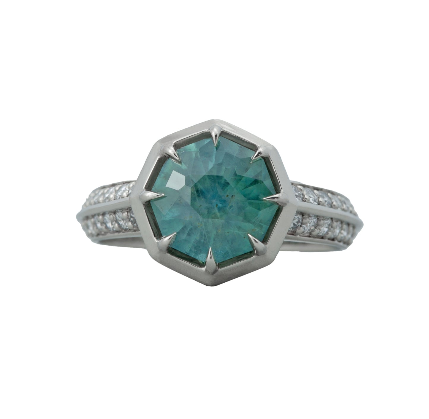 3.28ct Teal Octagon Lucille Ring