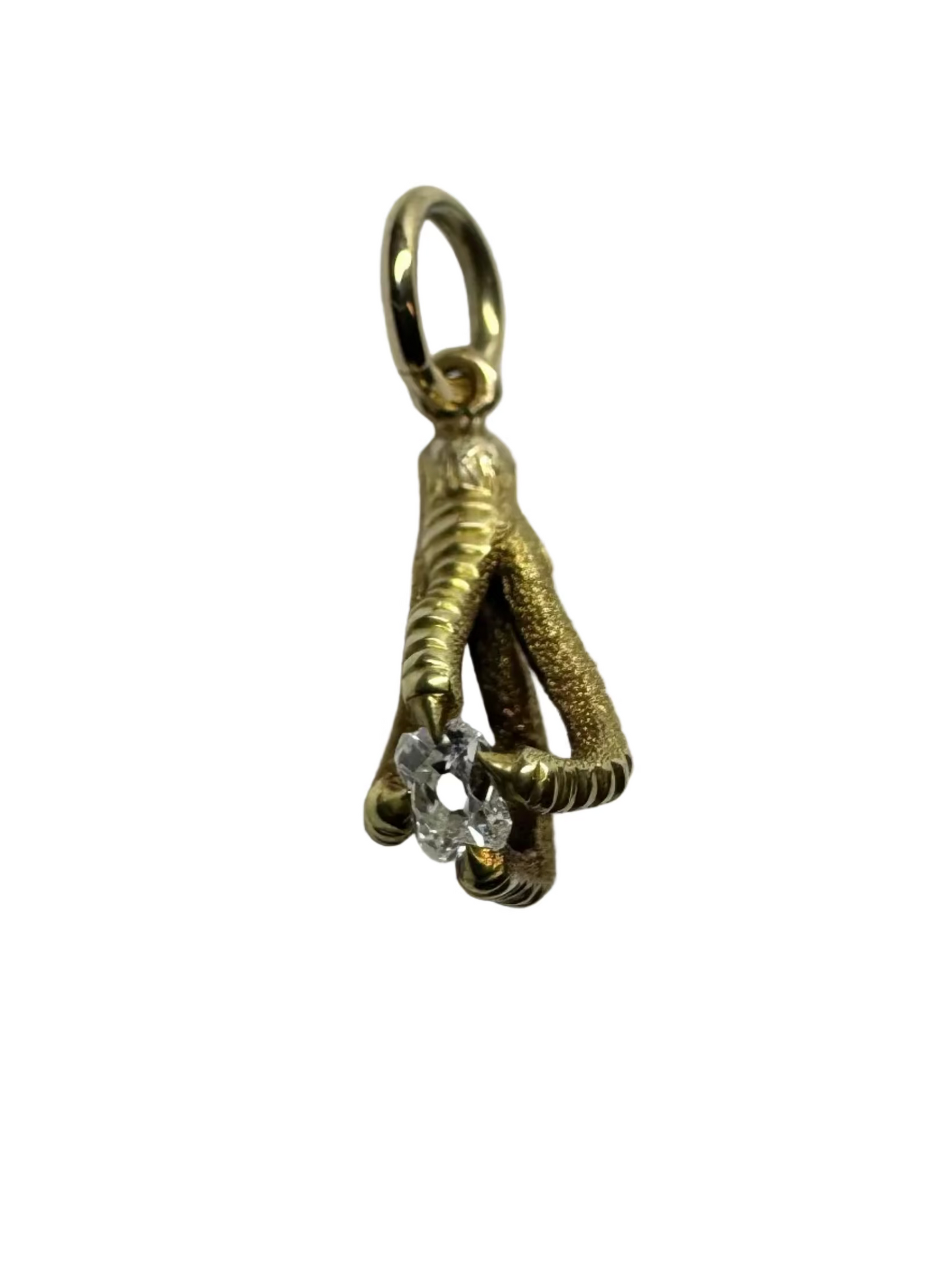 Vintage Victorian Claw Pendant 18K and 14K Yellow Gold