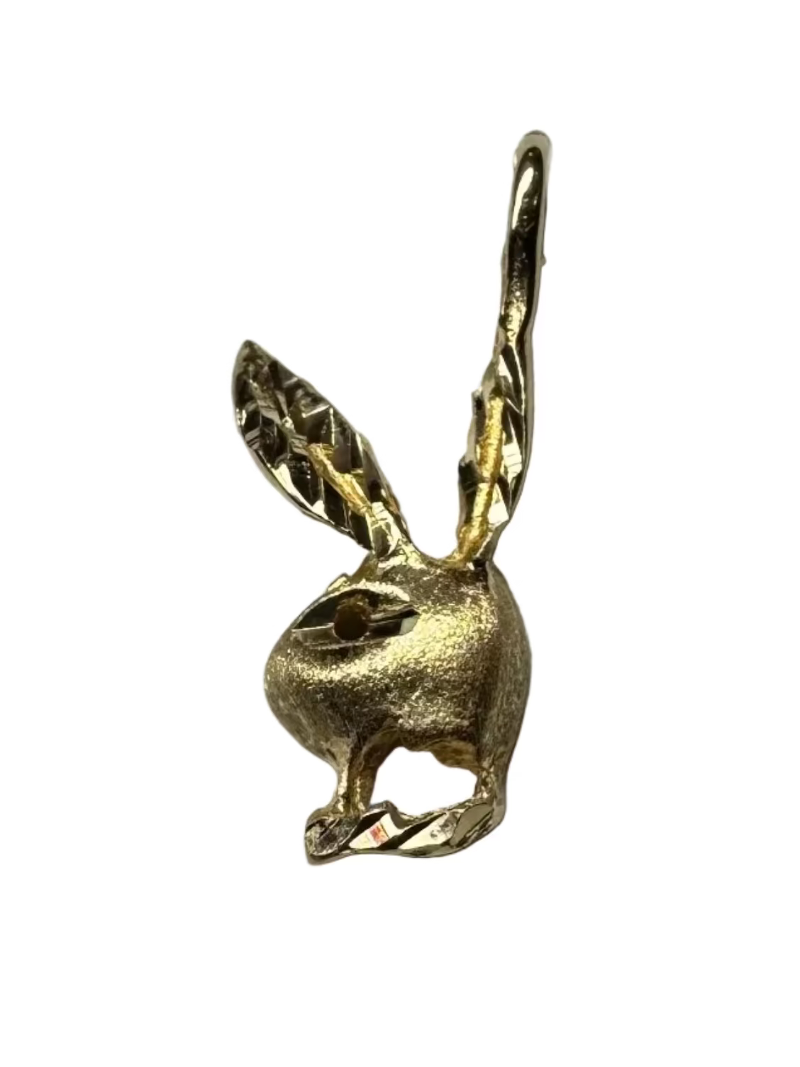 Vintage Engraved Playboy Pendant 14K Yellow Gold