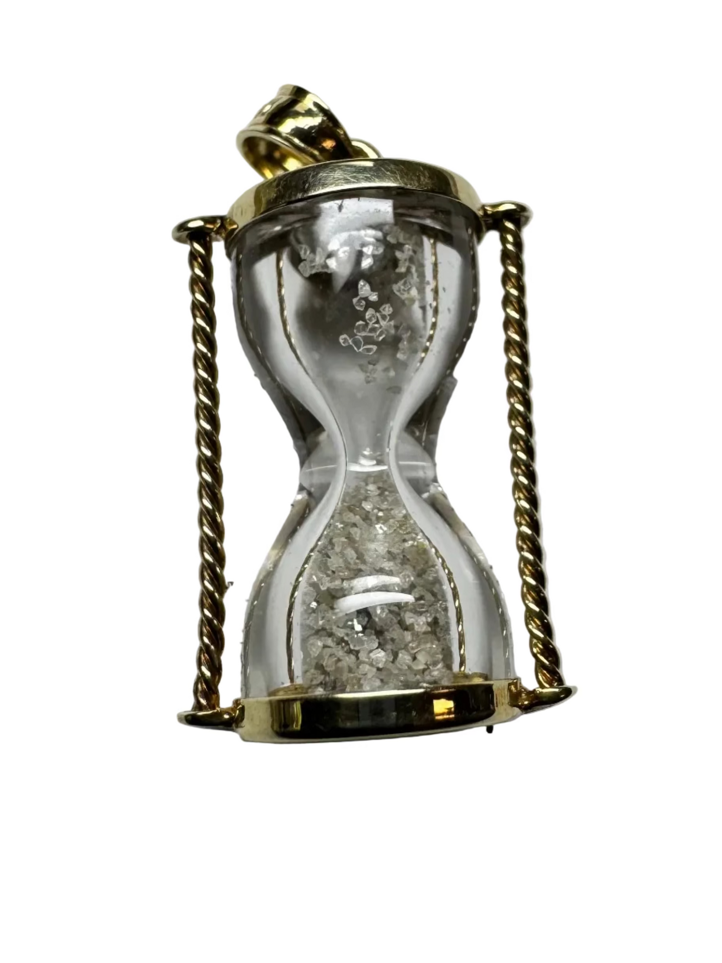Vintage Hourglass Pendant 10K Yellow Gold