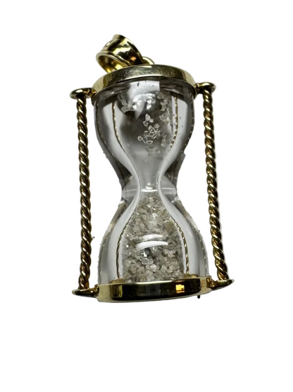 Vintage Hourglass Pendant 10K Yellow Gold