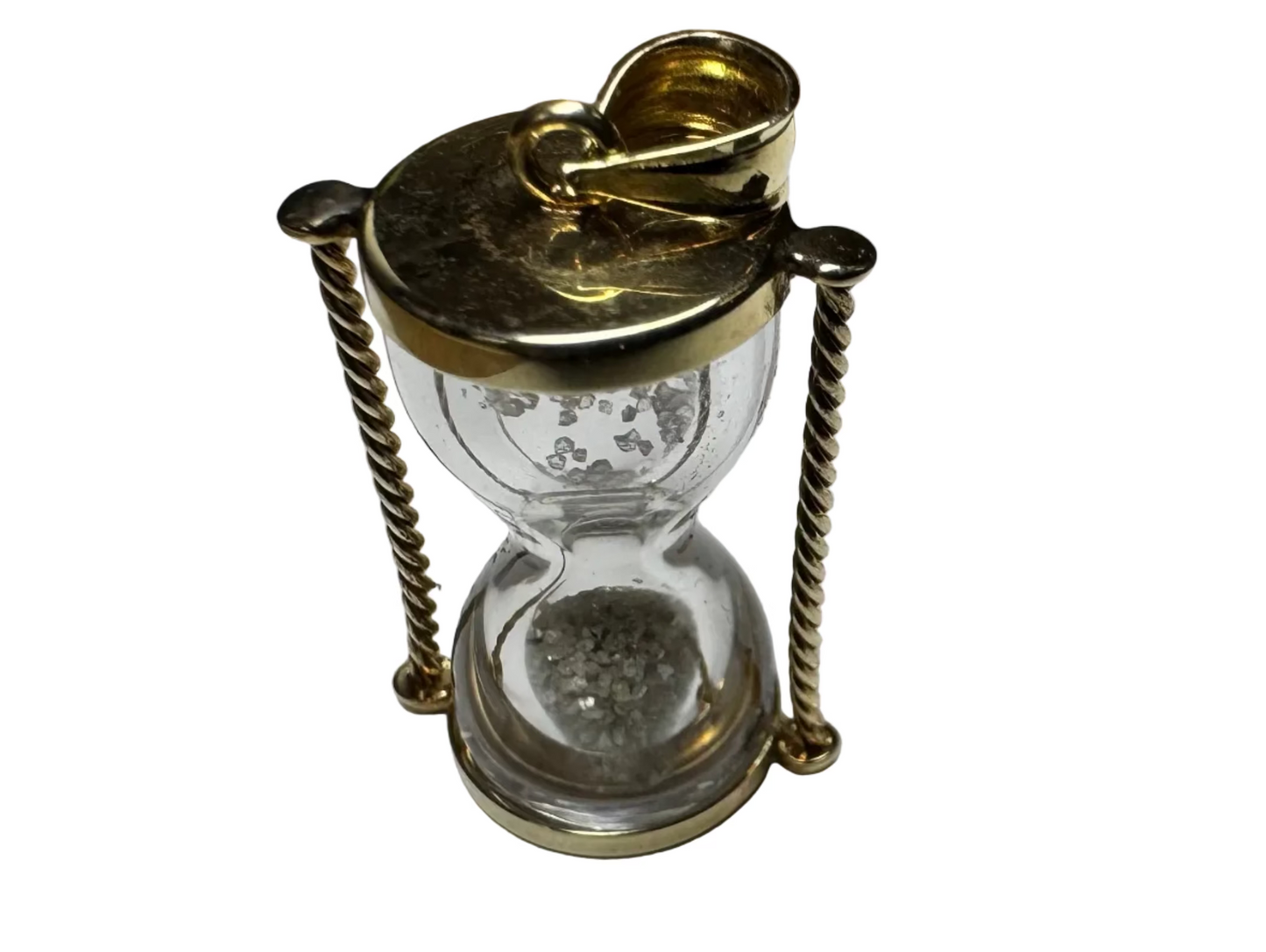 Vintage Hourglass Pendant 10K Yellow Gold