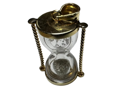 Vintage Hourglass Pendant 10K Yellow Gold