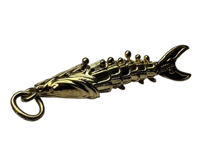 Vintage Articulated Fish Pendant 14K Yellow Gold