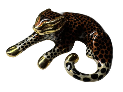 Vintage Enamel Leopard Slider Pendant