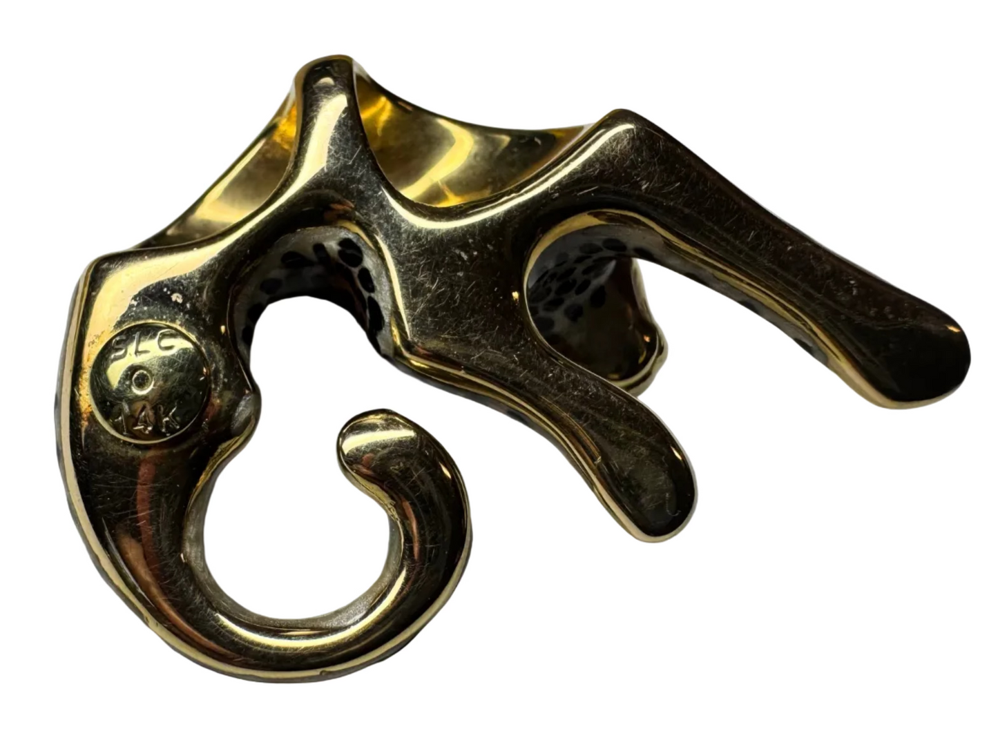 Vintage Enamel Leopard Slider Pendant