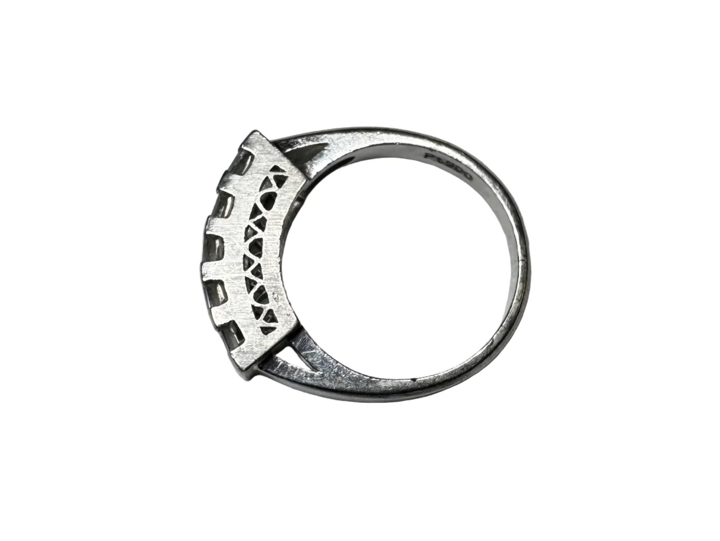 Vintage Retro 1.20tcw Carre Cut Diamond Band Platinum