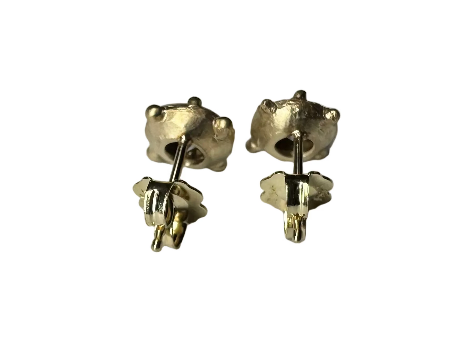 0.86tcw Grey Champagne Diamond Studs 14K Yellow Gold