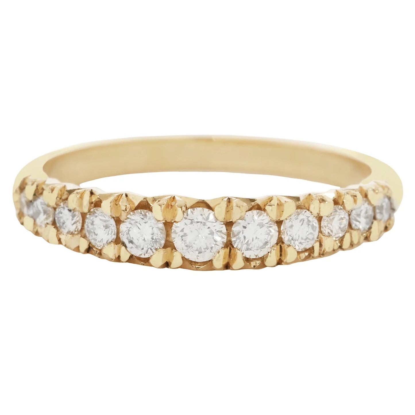 White Diamond Bateau Band 14K Yellow Gold - Kima