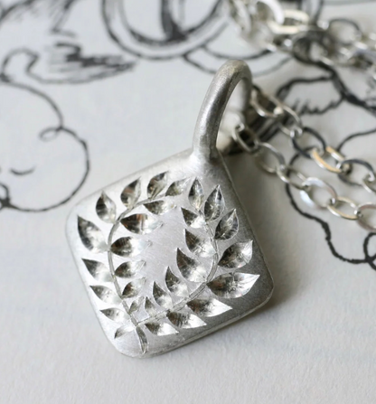 Laurel Pendant in Silver - Blue Blue Driver - June Cream
