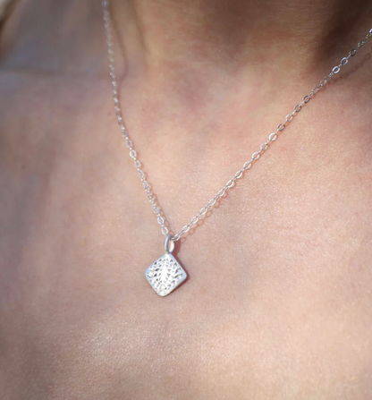Laurel Pendant in Silver - Blue Blue Driver - June Cream