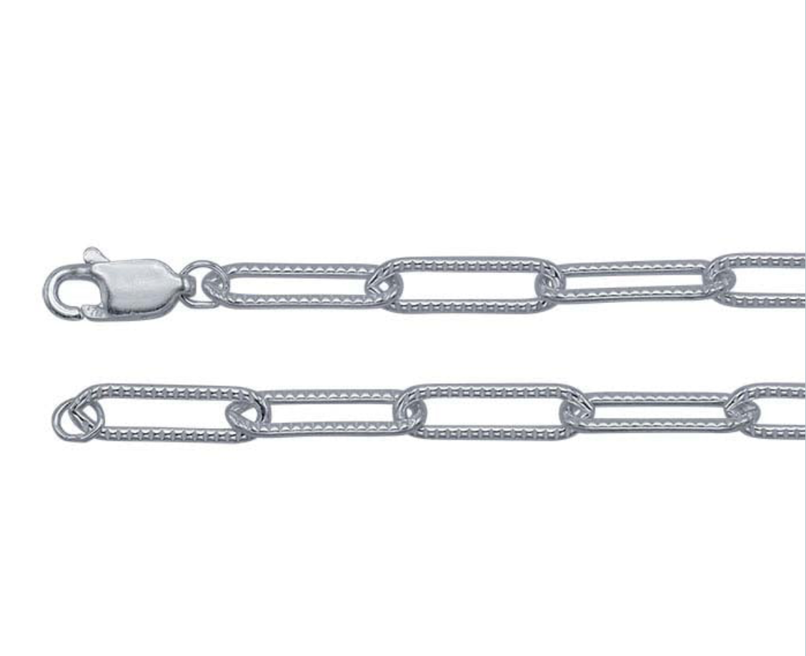 18" SS Elongated Oval Cable Chain 3.8mm