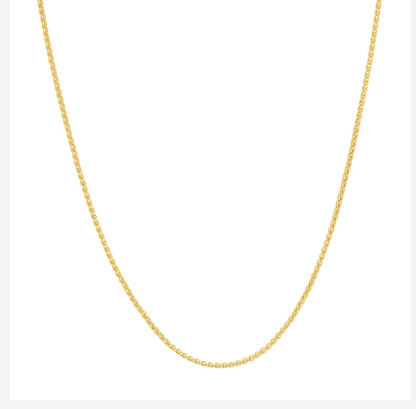 0.85mm Adjustable Round Wheat Chain 14k Yellow