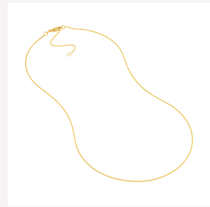 0.85mm Adjustable Round Wheat Chain 14k Yellow