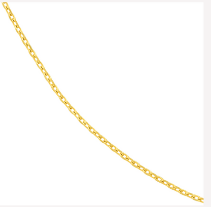 16” Cable Chain 0.65mm 14k Yellow Gold