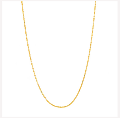 18” 14k yellow gold round wheat chain 0.85mm