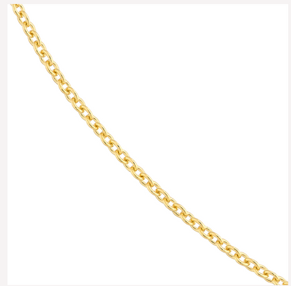 18” 14k yellow gold open cable chain, 1.20mm