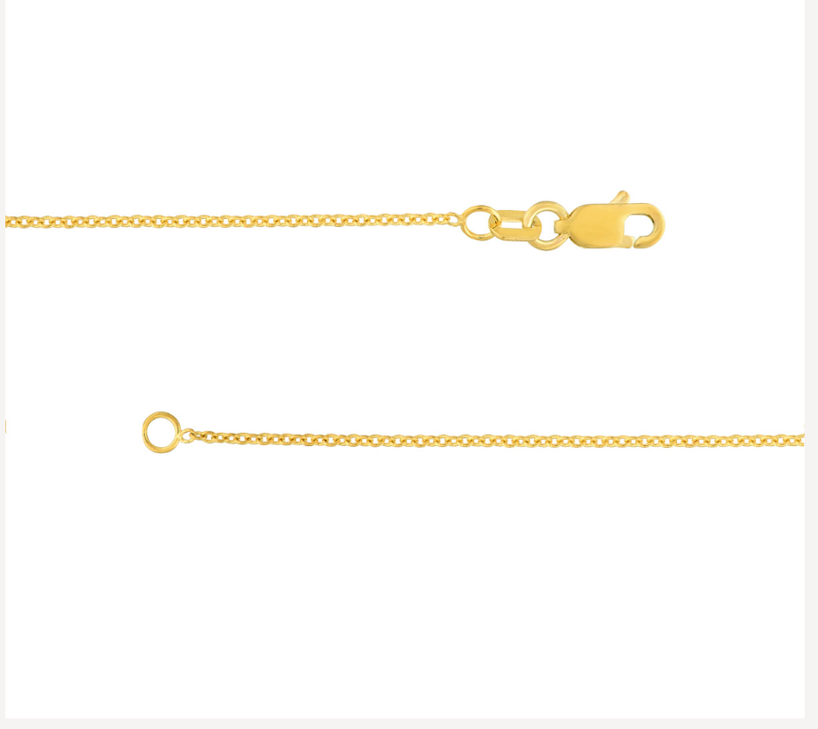 18” 14k yellow gold open cable chain, 1.20mm